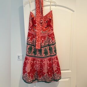 Farm Rio Maxi Skirt- Pink Ainika Print Macaws Maxi Skirt